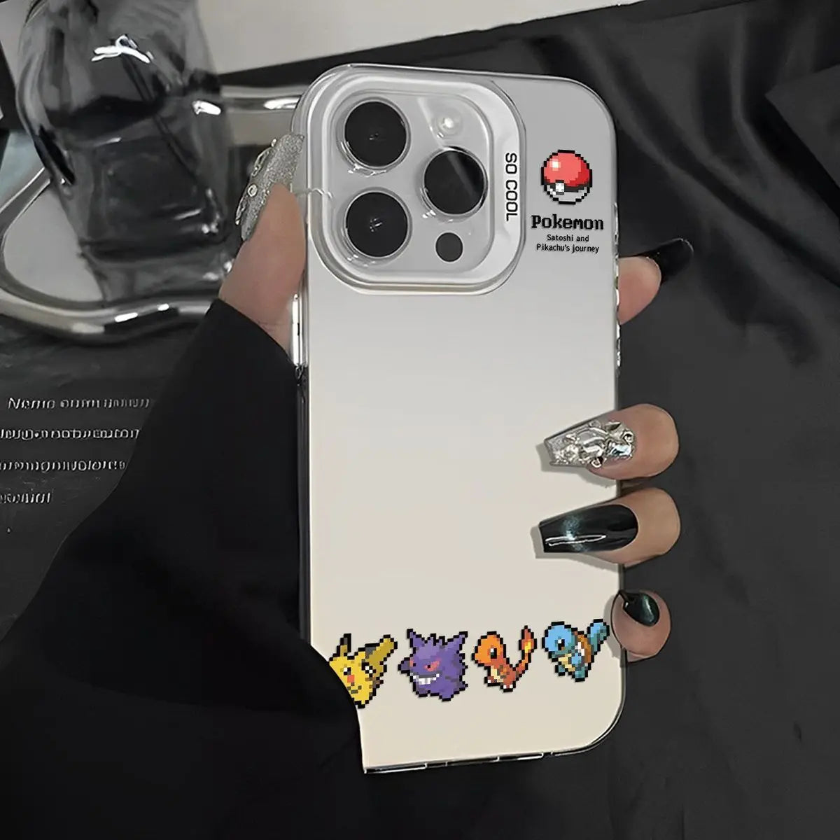Cute Pixel Style P-Pokemon Pattern Phone Case For iPhone 17 16 15 14 13 12 11ProMax XR XS MAX 78PLUS MINI Y2K Luxury Matte Cover