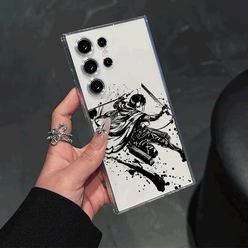 Anime Attack on Titan Phone Case for Samsung Galaxy S25 S24 S23 S22 S21 S20 Plus Ultra FE A73 A53 A33 Note 20 Transparent Case