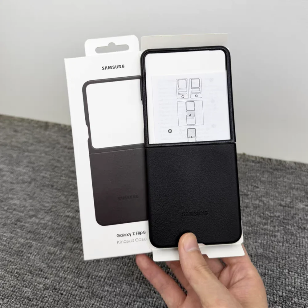 Samsung Galaxy Z Flip 8 5G Leather Case Luxury Premium Leather Phone Cover Slim Full Shockproof Back Shell Z Flip8 Cover & Box