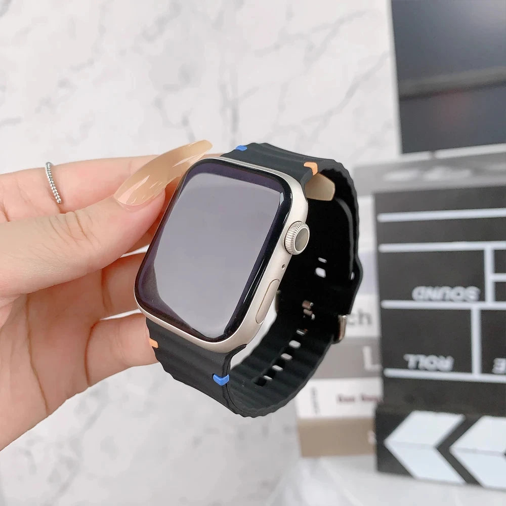 Silicone Strap for Apple watch Band 44mm 49mm 40mm 45mm 42mm 46mm correa bracelet iwatch Series 12 11 9 8 7 6 SE 10 Ultra 3 4 2