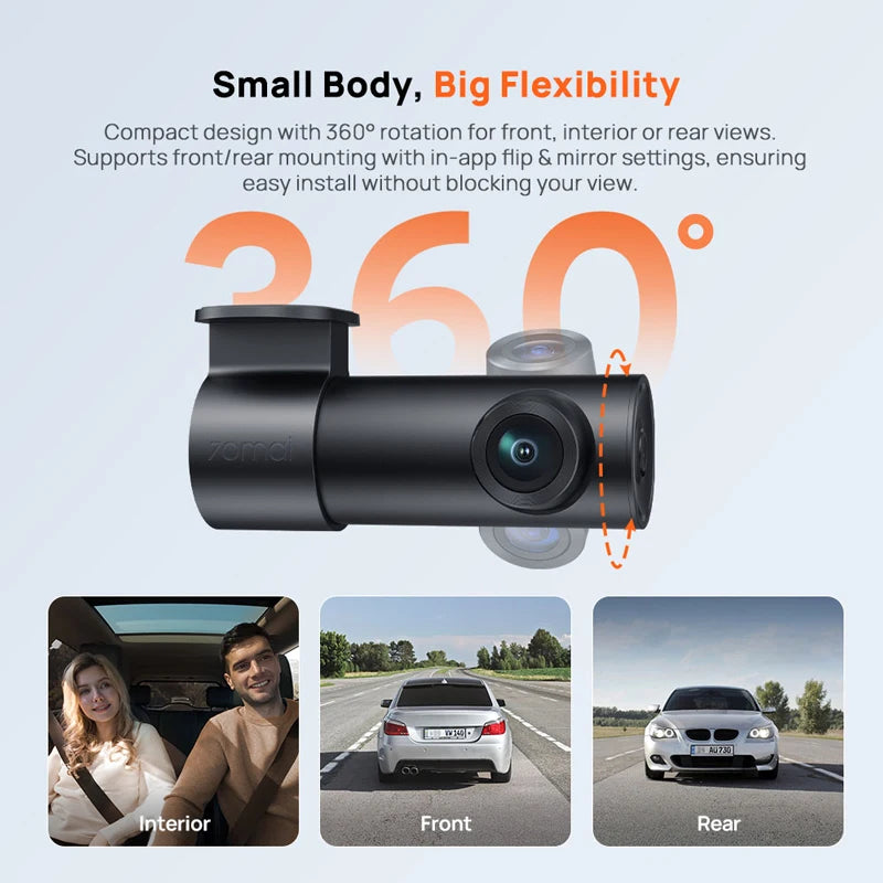 70mai M310 Plus 2K 1440P Dash Cam 143°FOV f/1.55 Large Aperture Smart Voice Control 24H Parking Guard Night Vision Car Camera