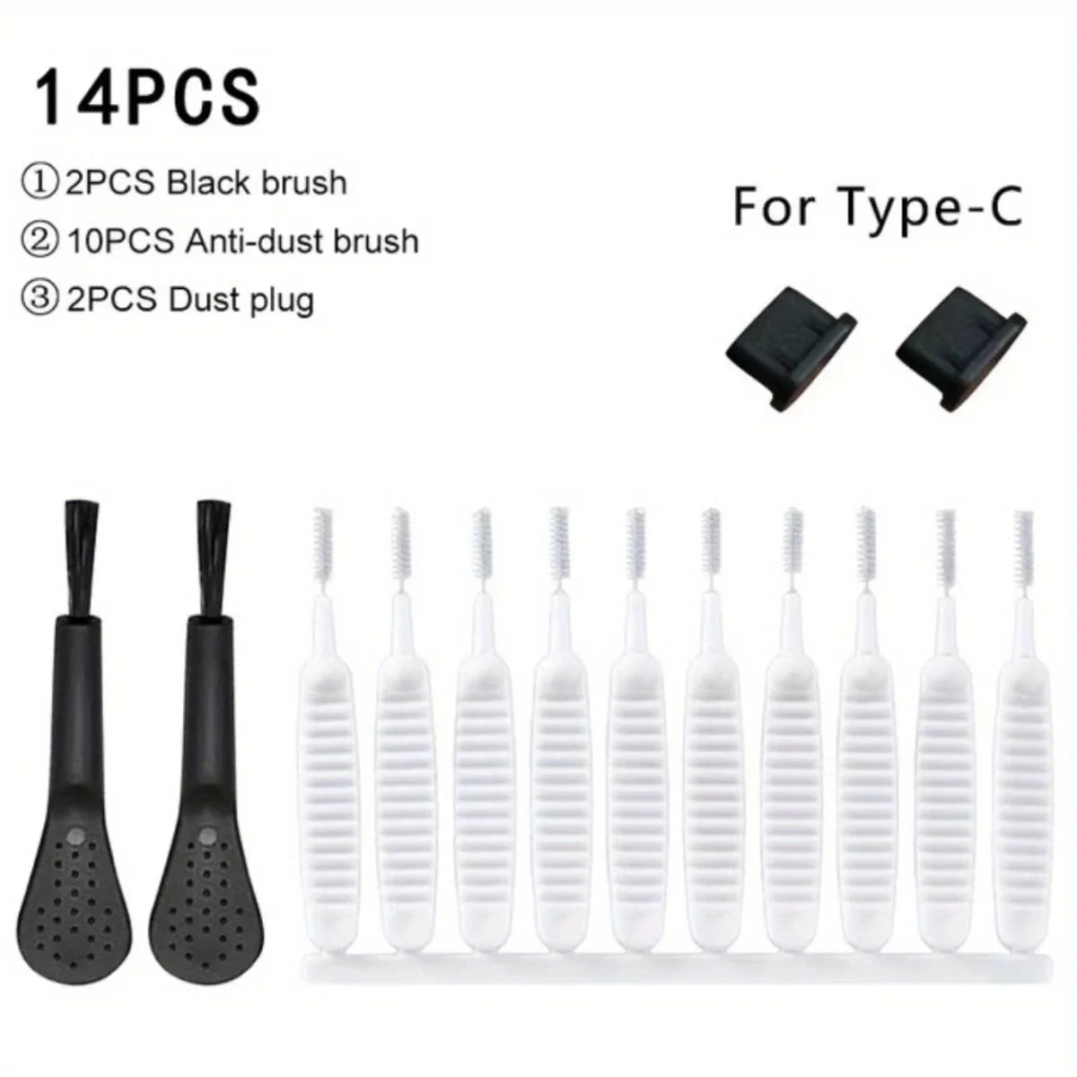 14pcs Mobile Phone Charging Port Dust Plug Removal Cleaner Kit For IPhone  Samsung Universal Phone Dustproof Cleaning Brush
