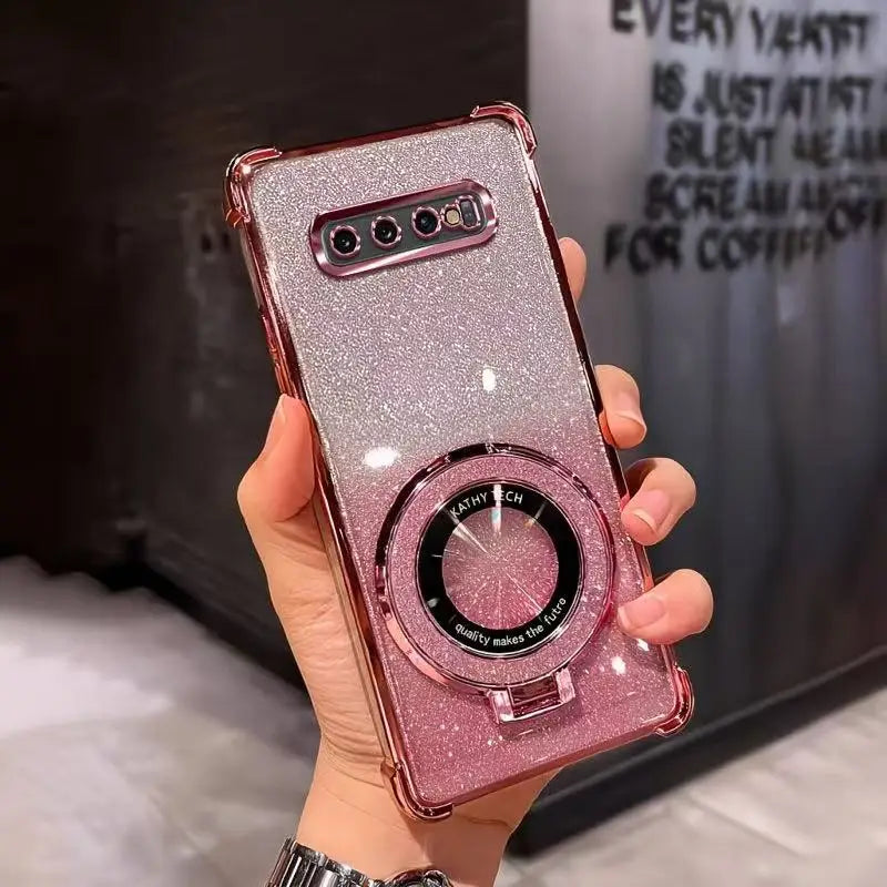 For Google Pixel 10 9 9A 9 10 Pro XL 10A 7 7A 8 8A Glitter Plating Bracket For Magsafe Case Magnetic Gyro Holder Stand Cover