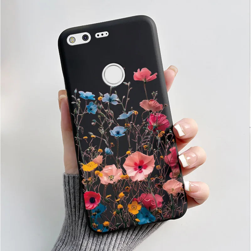 For Google Pixel XL Case Luxury Fashion Butterfly Flowers Black Soft TPU Silicone Back Cover For Google Pixel 1 1XL Phone Cases