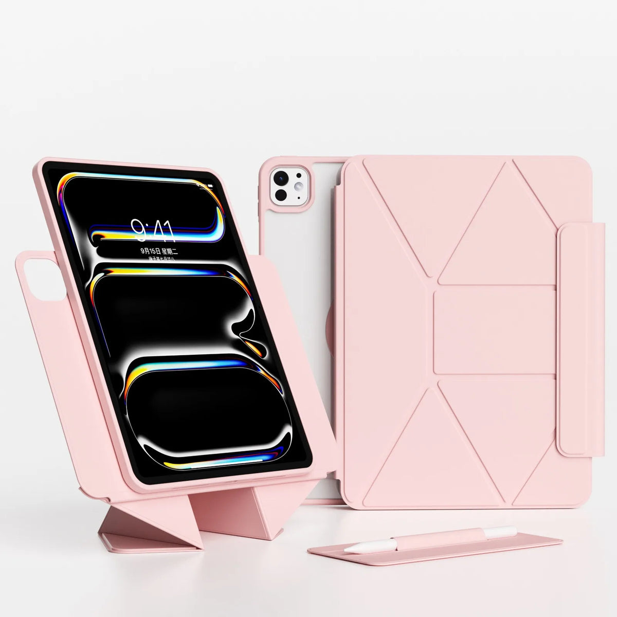 ZOYU for iPad 10/11th Increase Height Bracket Case, Magnetic Transparent Back Shell Cover iPad Pro 11 12.9 Air 4/5th 13 Mini 6/7