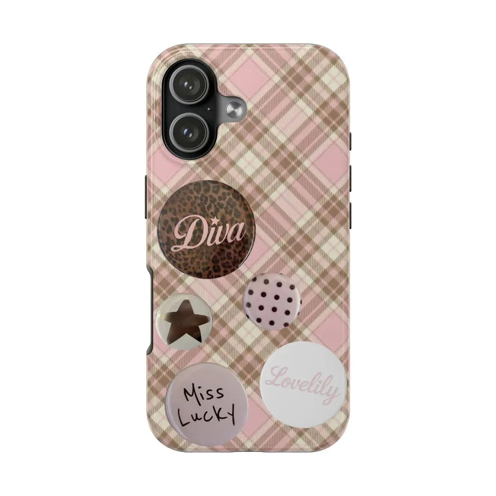 Pink & Brown Sweetness Phone Case for iPhone 17 16e 16 15 14 13 12 11 X XS XR XSMAX 7 8 Air Pro Max Plus Double-layer Back Cover