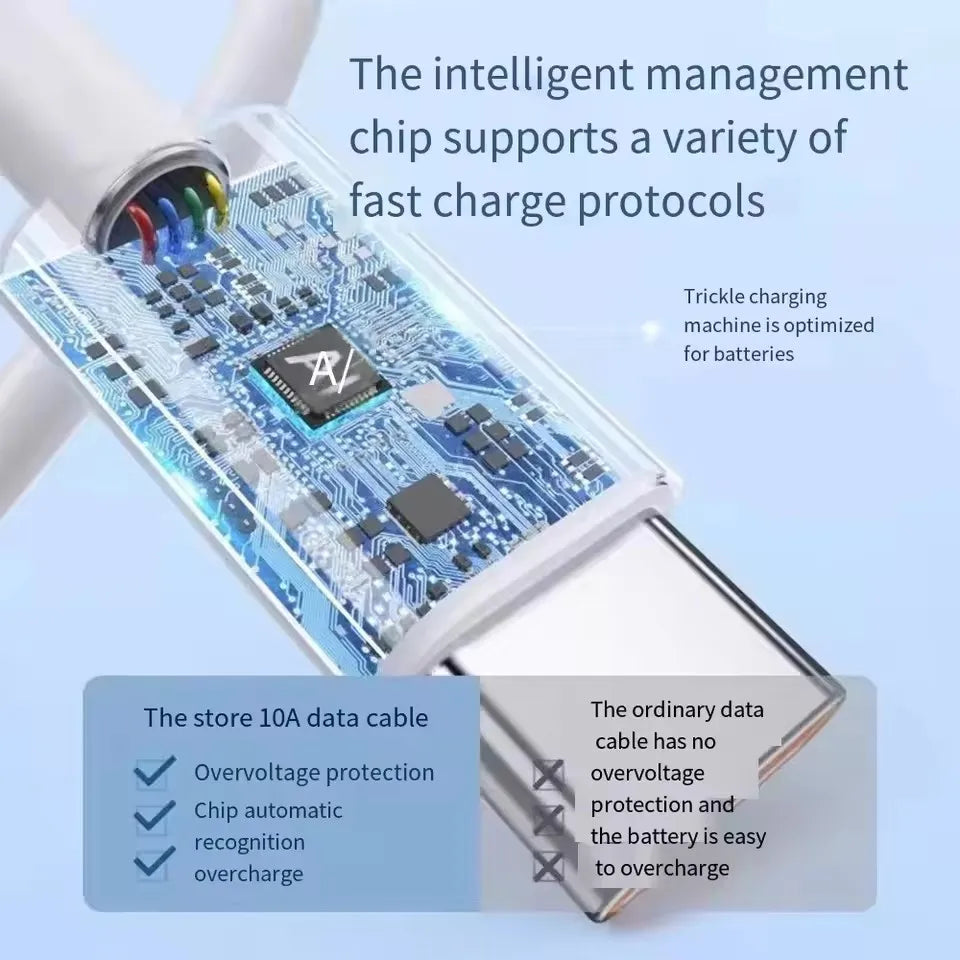 1/3Pcs 10A Cable 120W Super Fast Charging Type C To Type C Cable Highspeed Data Transfer For iPhone Samsung Xiaomi Charger Cable