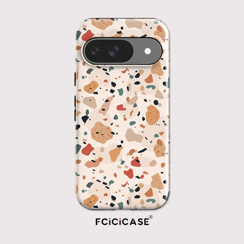 Fcicicase 2 in 1 Dual Layer Phone Case For Google Pixel 10 9 Pro XL 8A 8 9 10 Pro 10A 7A Marble Pattern Shockproof Hoesje