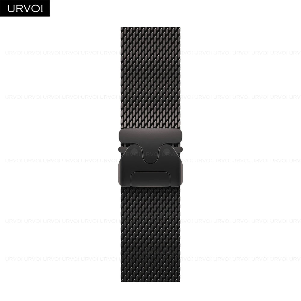 URVOI Band for Apple Watch Ultra 4 3 2 Series 12 11 10 SE3 Stainless Steel Mesh Strap for iWatch Secure Parachute Buckle 46 49mm