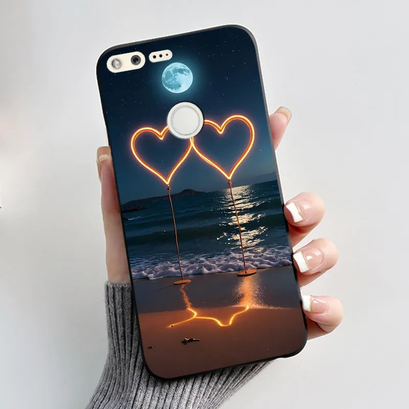 For Google Pixel 1 Soft Silicone Black Case For Google Pixel 1XL Elegant Style New Design Pattern Snow Mountain Casing