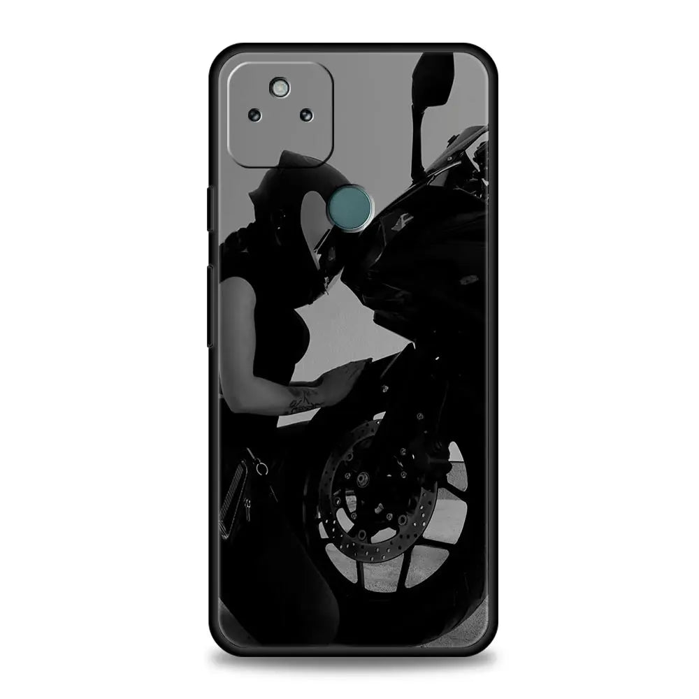 Phone Case Cover for Google Pixel 10 9 8 7 6 9A 8A 7A 6A Pro Shockproof Soft TPU 10 9 Pro XL Shell Capas Motorcycle Rider Fundas
