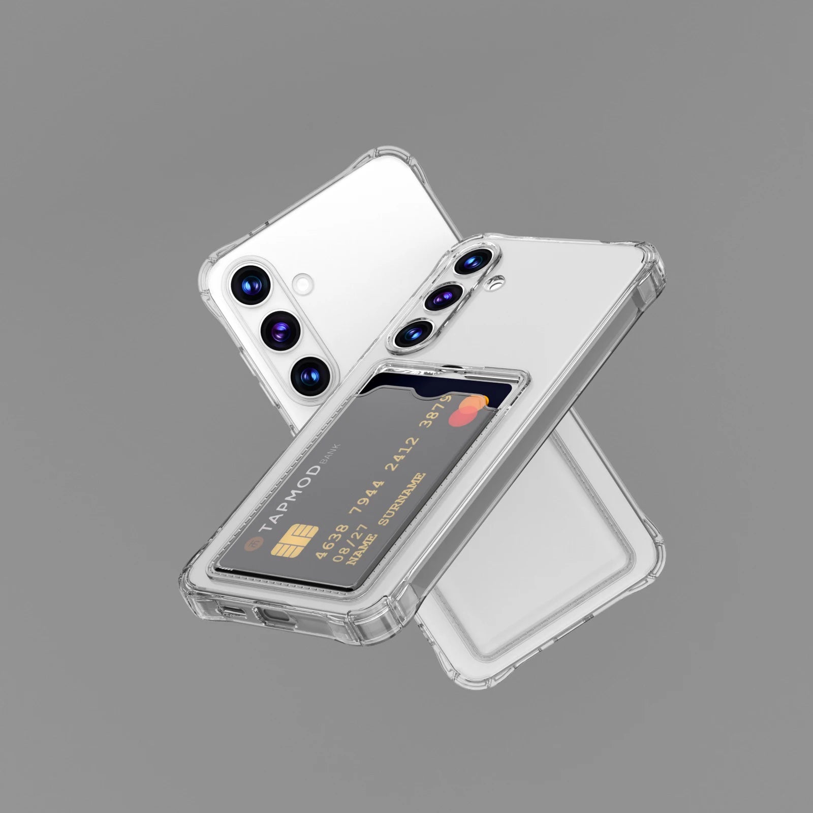 Transparent Card Slot Silicone Case For Samsung Galaxy S26 S25 Edge S24 S23 S22 S21 Plus Note 20 Ultra S20 FE Protection Cover