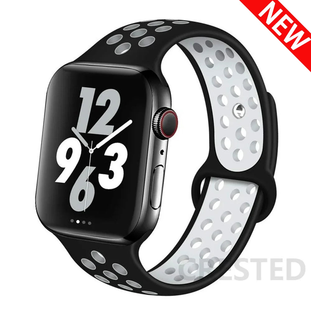 Sport Strap For Apple Watch band 44mm 40mm 49mm 45mm 41mm 42mm Breathable bracelet correa iWatch Series Ultra 4 12 11 10 9 8 SE