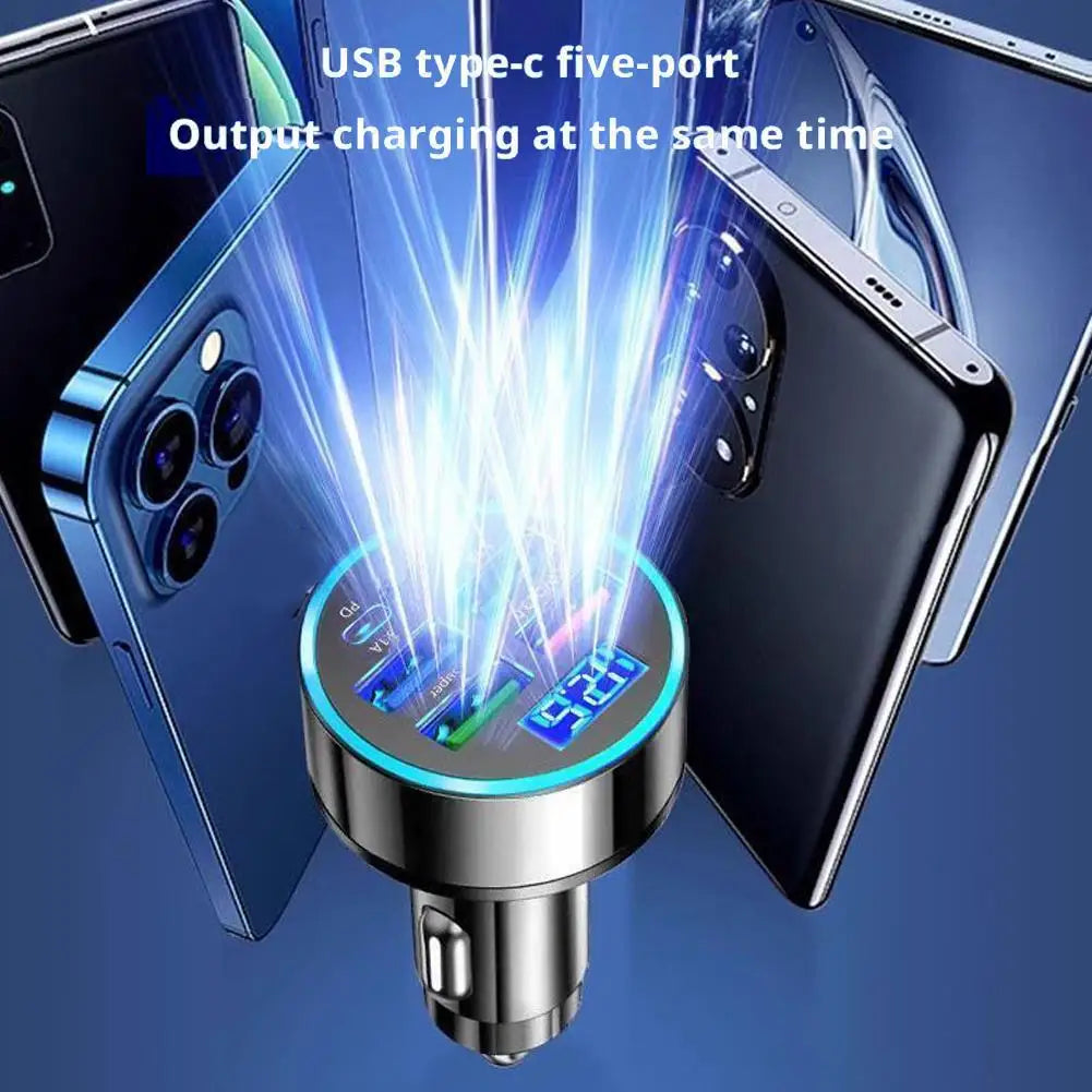 Fast Charging Car Phone Charger Adapter 4 Ports USB Car Charger Type C PD Quick Charge 3.0 Car Charger