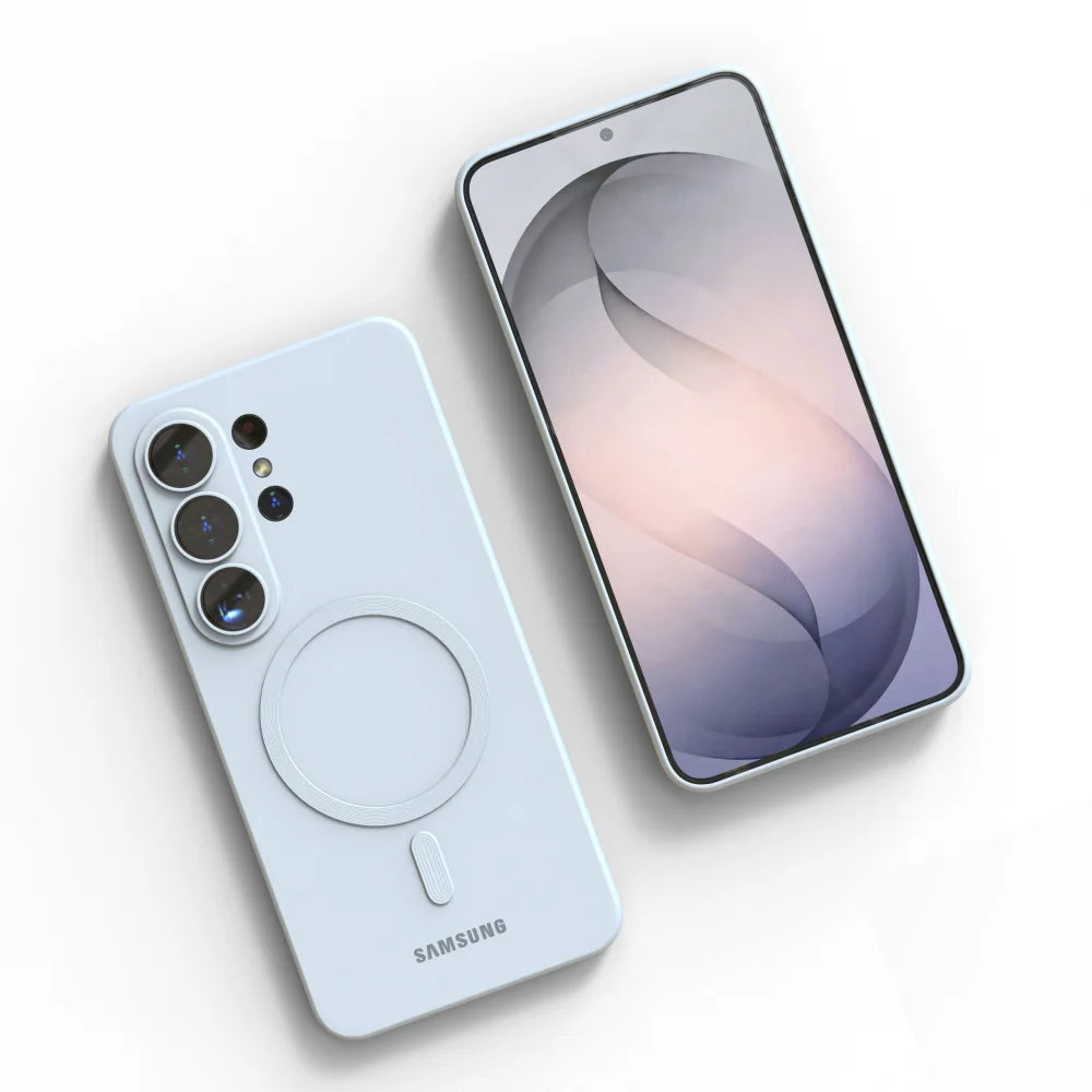 Original For Samsung Galaxy S26 Ultra S25 FE A17 Magsafe Case S26 S25 S24 S23 S22 Ultra Plus FE Soft Silicone Phone Back Cover