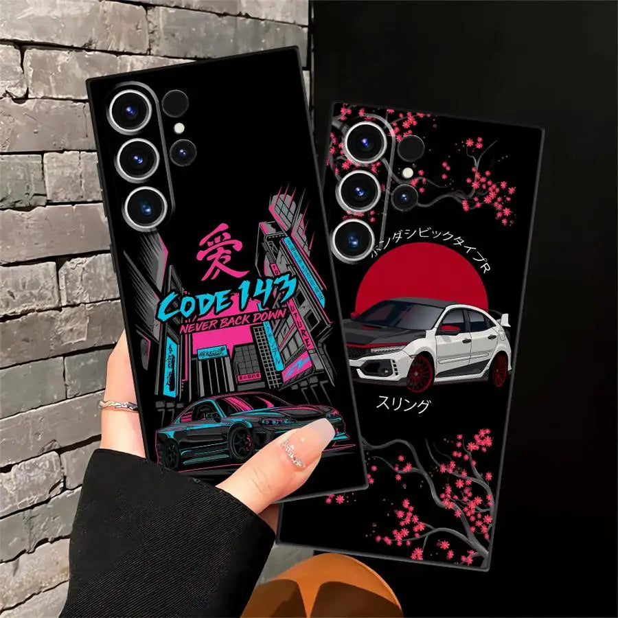 Japanese Drift Car Case for Samsung Galaxy S26 Ultra S24 S25 Plus Note 20 8 9 10 S10 S9 S20 Ultra S23 S21 FE Funda Phone Cover