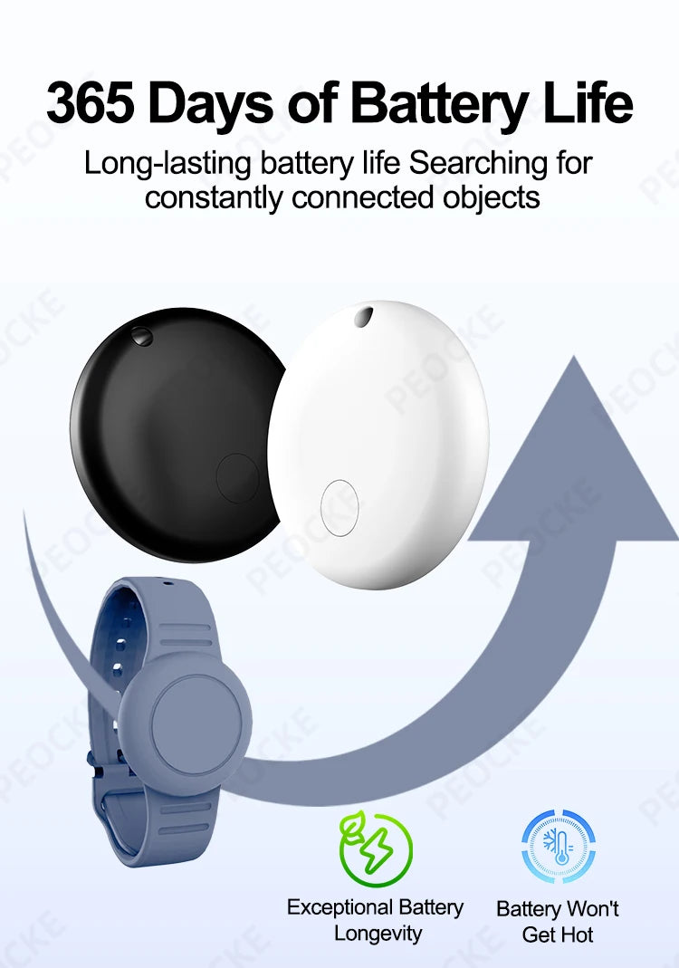Smart Location Tag With Adjustable Silicone Wristband Works with Android Google Find Hub Anti-Lost GPS Tracker Bluetooth Locator
