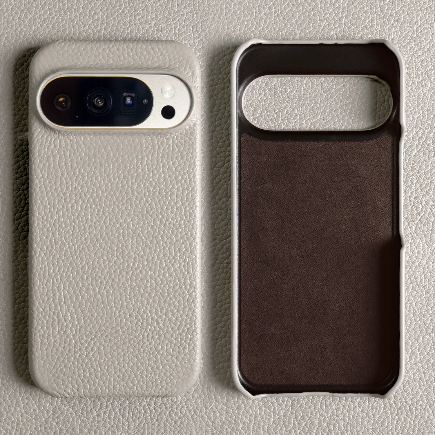 Luxury Lychee Grain Genuine Leather Back Cover Case For Google Pixel 10 Pro XL 9 8 7 6 5 5A 6A 7A 8A 9A Phone Cases Coque Funda