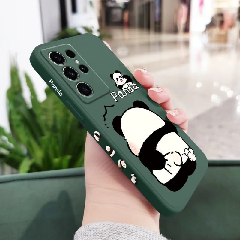 Tickle Panda Phone Case For Samsung Galaxy S25 S24 S23 S22 S21 S20 S10 S10E Ultra Plus FE Note 20 Ultra 10 Plus Cover