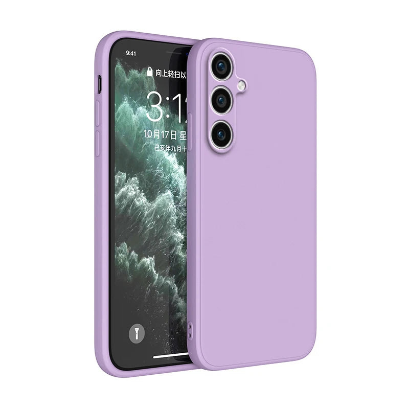 Simple Phone Case for Samsung Galaxy S23 Plus Ultra FE Funda S23Plus S23Ultra S23FE 5G Soft Liquid Silicon Shockproof Back Cover