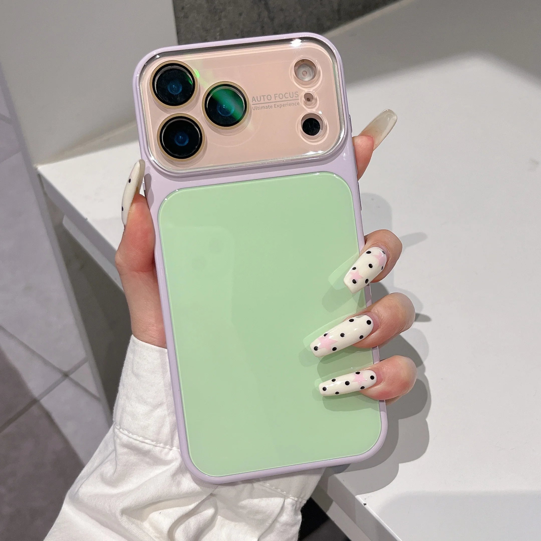 Luxury Contrast Color Tempered Glass Hard Case for Apple iPhone 17 16 15 14 Pro Max 13 Shockproof Dopamine YK2 Glossy  Cover