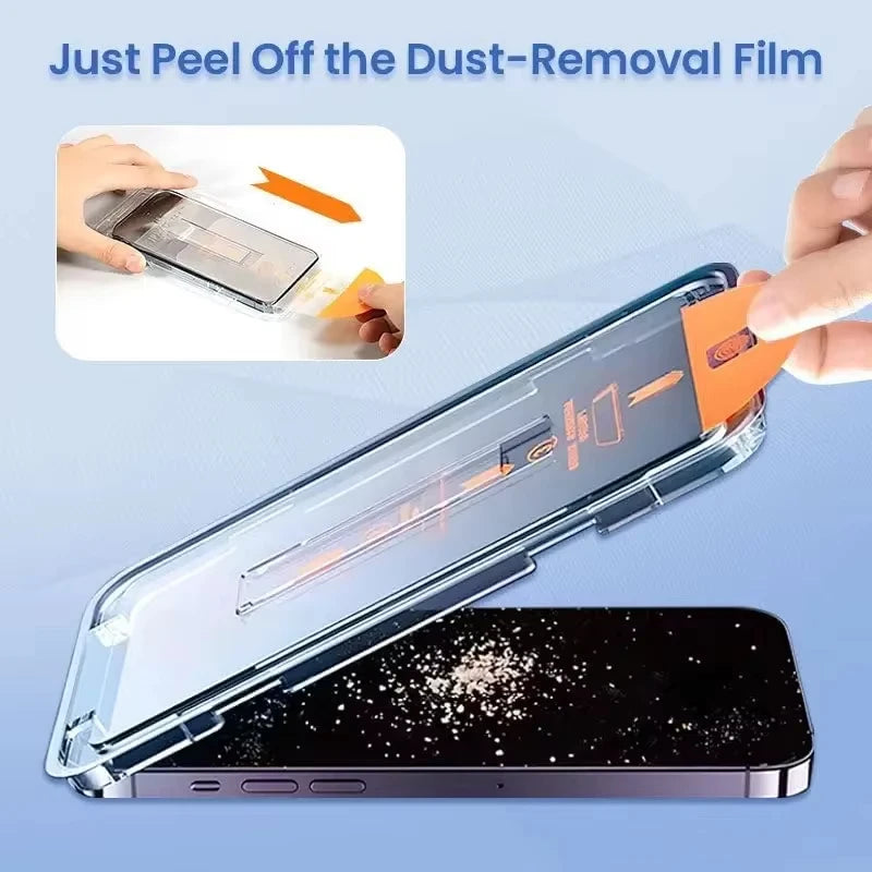 5Pcs Oleophobic Coating Dust Free Install Screen Protectors For iPhone 16 17 18 Pro Max 15 14 11 13 12 16e XS XR 7 8 Plus Glass