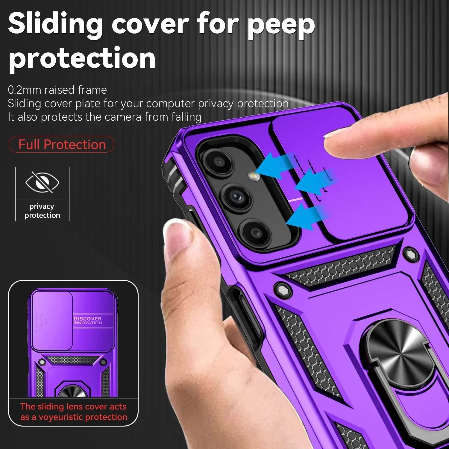 Shockproof Magnetic Ring Holder Case For Samsung Galaxy S24 S23 S22 S21 S20 Ultra Plus 23 FE Note20 Slide Camera Protetion Cover