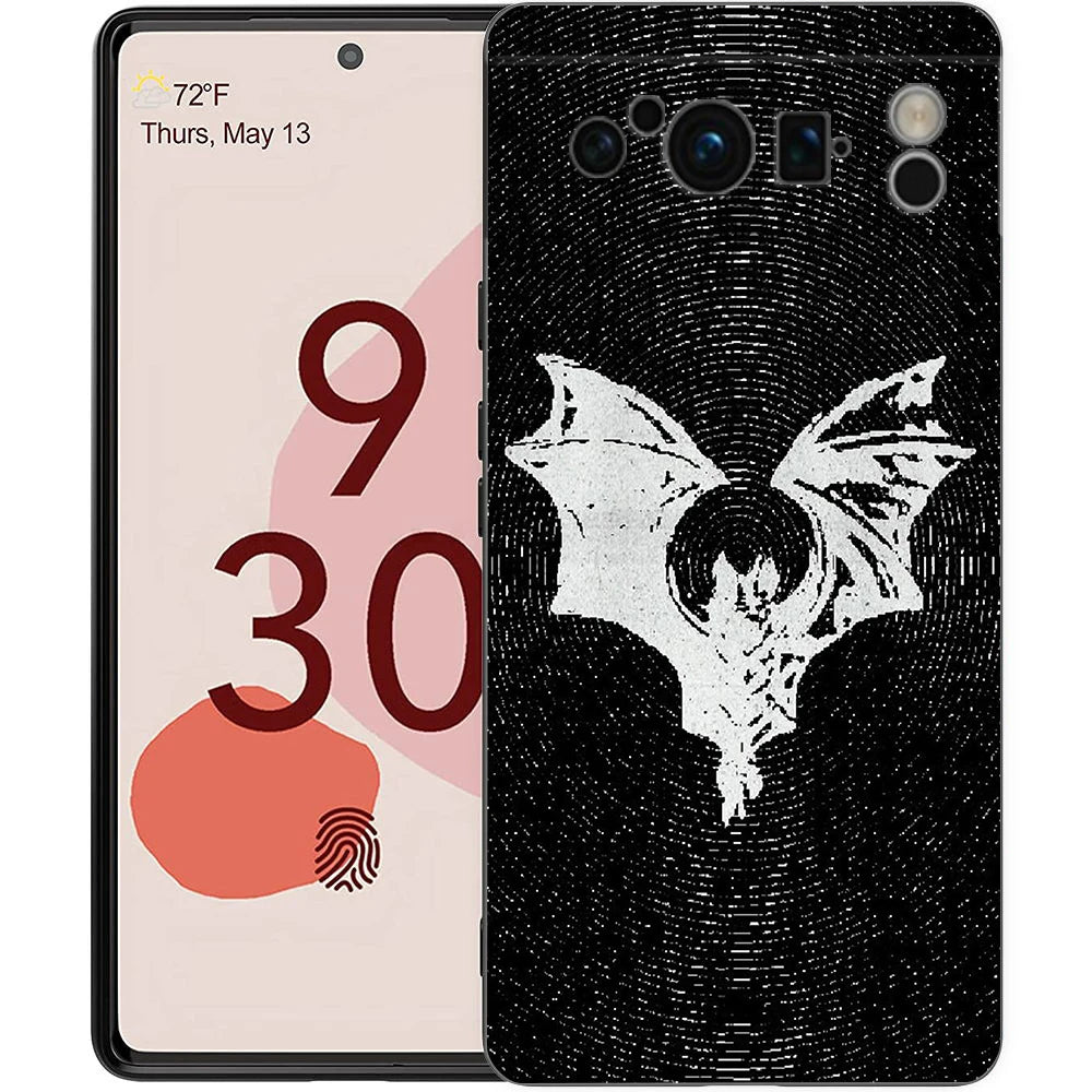 Goth Vampire Bat animal Phone Case For Google Pixel 10A 10 9 8 7 6 Pro XL 9A 8A 6A 7A 5G Soft Shockproof TPU Black Cover