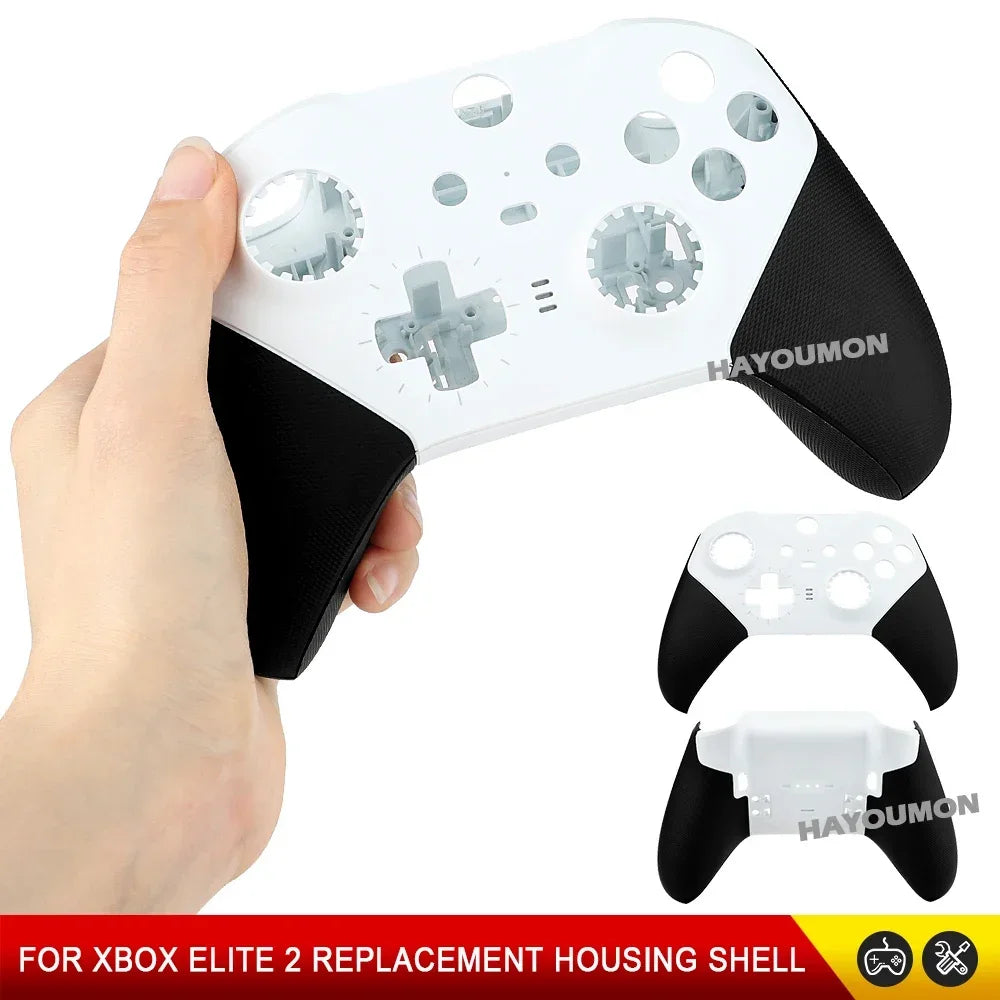 Front Back Full Housing Shell Faceplate Cover Replacement for Xbox Elite Series 2 Controller Shell Case Cover Black White