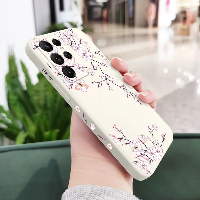 Plum Blossom Phone Case For Samsung Galaxy S25 FE S24 S23 S22 S21 S20 Ultra Plus FE S10 S9 S10E Note 20 ultra 10 9 Plus Cover