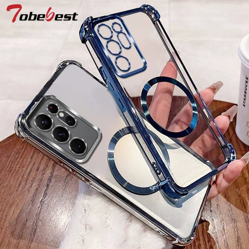 Magnetic For Magsafe Shockproof Case for Samsung Galaxy S26 S25 Edge S24 S23 S22 S21 S20 FE Ultra Plus Wireless Charging Cover