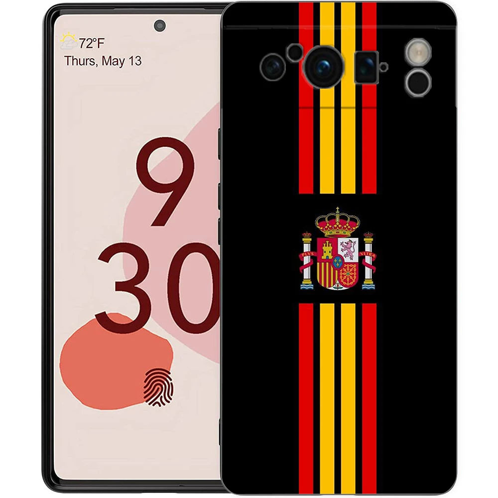 Spain flag Phone Case For Google Pixel 10A 10 9 8 7 6 Pro XL 9A 8A 6A 7A 5G Soft Shockproof TPU Black Cover