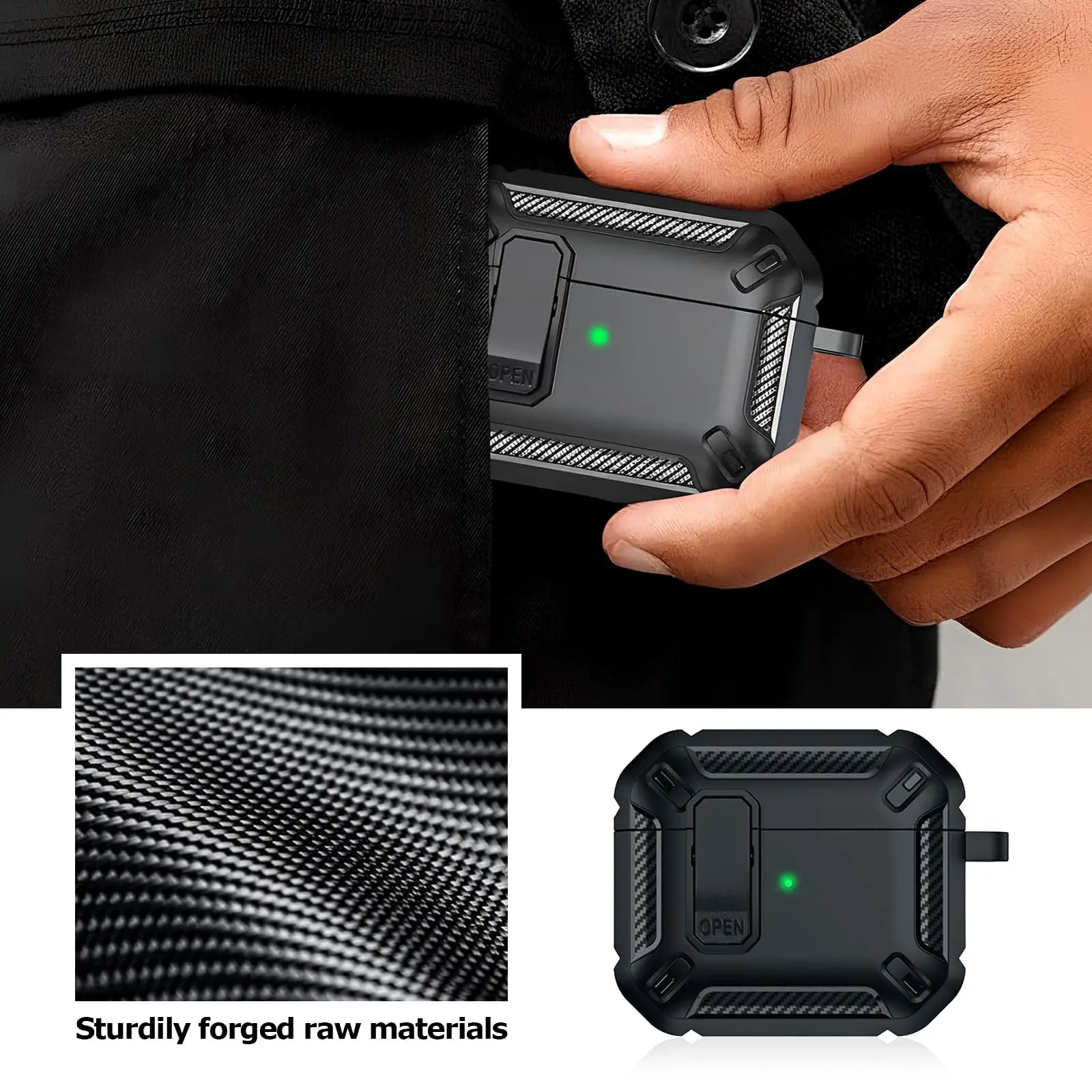 2025 for Airpods Pro 3 Secure Lock Earphone Case Shockproof Hard Shell Full Protective Cover with Cleaning Pen for AirPods Pro 3