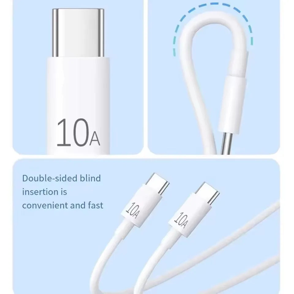 1/3Pcs 10A Cable 120W Super Fast Charging Type C To Type C Cable Highspeed Data Transfer For iPhone Samsung Xiaomi Charger Cable