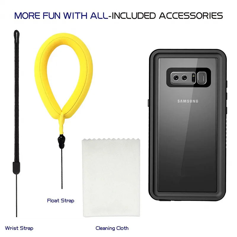 Waterproof Phone Cases for Samsung Galaxy S20 S10 S9 S8 Plus Note 20 Ultra S7 Edge Cover Screen Protector Float Strap Phone Case