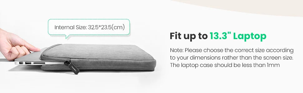 UGREEN  Leather Laptop Bag for Macbook Pro 13 14  Macbook Air Laptop Storage Bag Sleeve Case for iPad Pro Air Notebook Bag