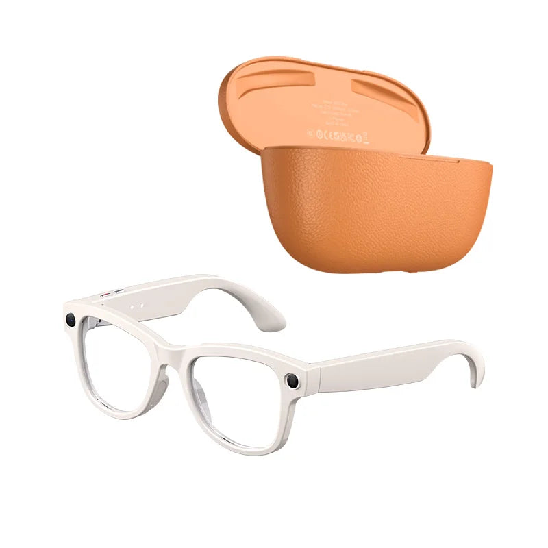 MOGCO Smart AI Glasses, 8MP Camera, Real-time Translation, 3600mAh Charging Case, 43.6g Ultra Lightweight Portable Eyeglasses