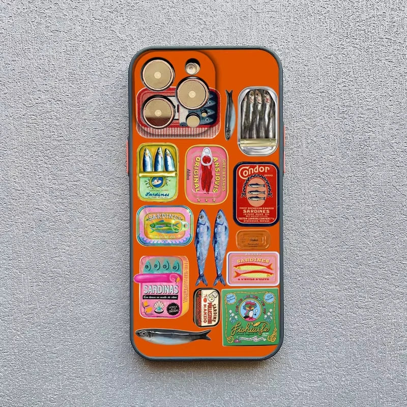 Sardines Fish Art Phone Case For Samsung Galaxy S26 S25 Ultra S24 S23 FE S22 S21 Plus S20 A56 A55 A54 A35 A16 Shockproof Cover