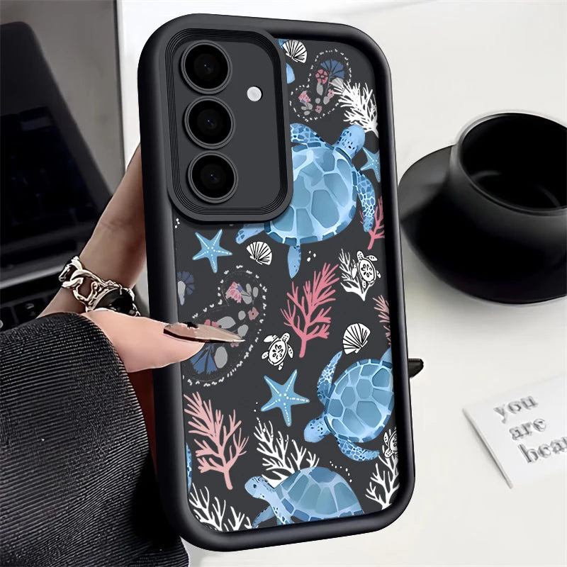 Sea Turtle Pattern TPU Case For Samsung Galaxy S26 S25 S23 Ultra S24 FE A57 A17 A56 A36 A26 A55 A16 A15 A35 A25 5G Phone Cover