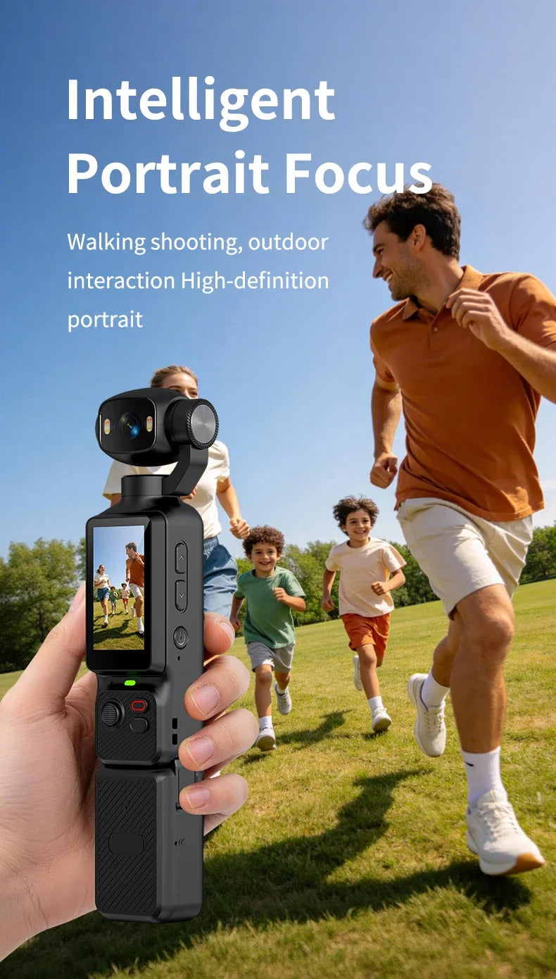 Pocket Handheld Vlog Camera 180°Rotatable Lens Anti-shake Stabilizer HD Portable Action Cam Built-in Fill Light Outdoor Travel