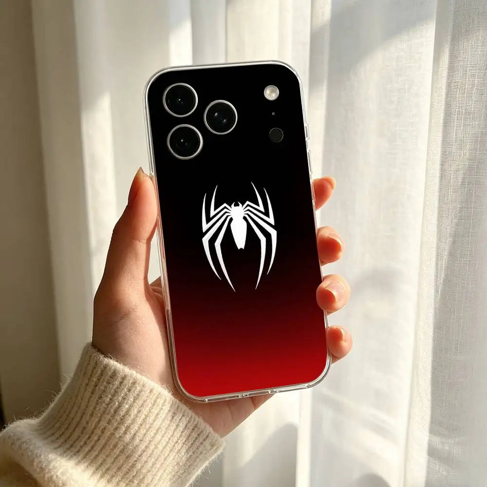 Classic-S-Spider-Man-S Phone Case For IPhone 17 16 15 14 Plus 13 12 11 Pro Max Phone Back Cover Transparent Shockproof Cover