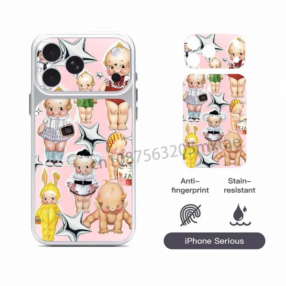 K-Kewpie Cute Angel Protective Sticker for iPhone 17Pro 17ProMax Full Body Back Cover Decal Skin