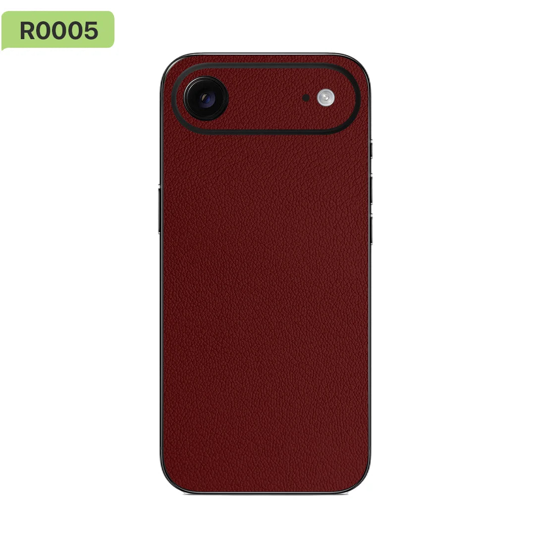 Leather Grain Rear Sticker Wrap Skin Paste For iPhone  17 16 15 14 13 Pro Max Full Cover Back Film