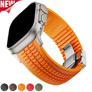 NEW Rubber Band for Apple Watch Ultra 3/2 49mm 42 44 46 45mm Business Sports Strap for Iwatch  Series 10 9 8 7 Se 6 5 4 Bracelet