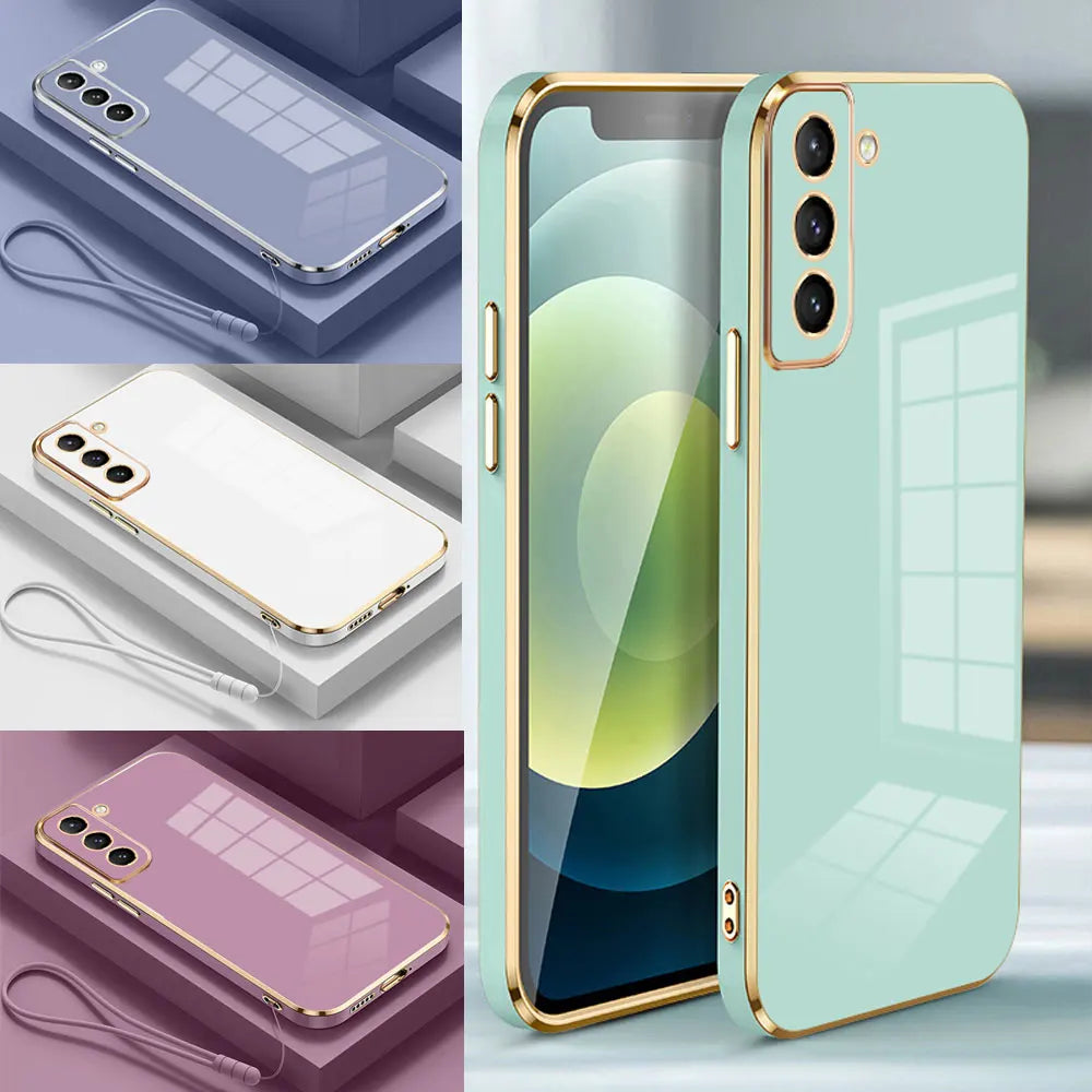 For Samsung Galaxy S23 S22 S21 S20 S22 + 23 S21 Ultra S10 Plus S20 FE S22Ultra S23Ultra S21FE Case Luxury Phone Cover 6D Plating
