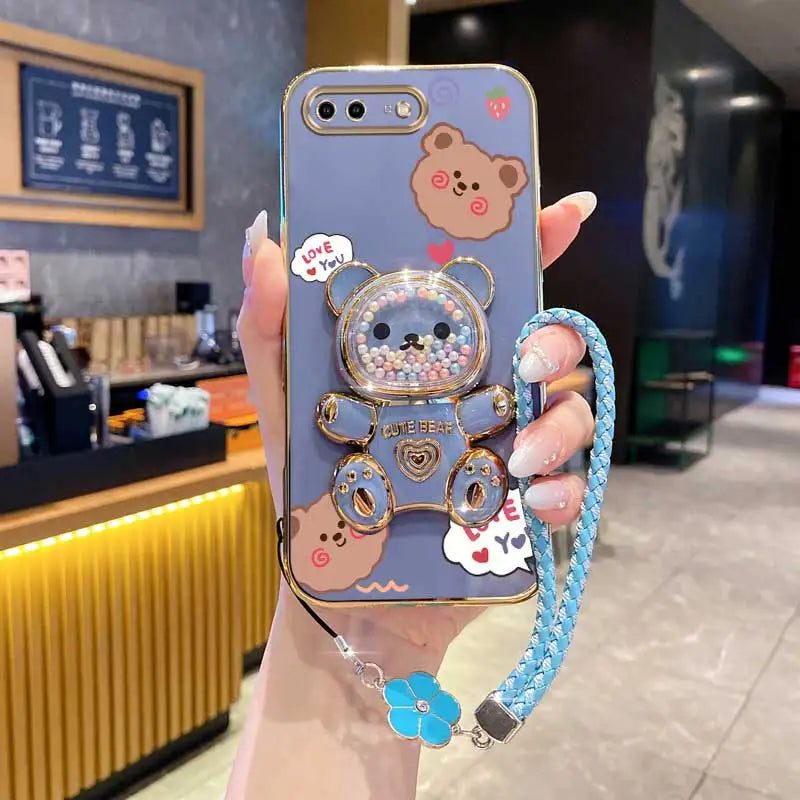 Clover Strap Lanyard Love You Bear Phone Holder Case On For iPhone 8 Plus 7 6 6s Plus Se 2020 7plus 8plus X XR XS Max Back Cover