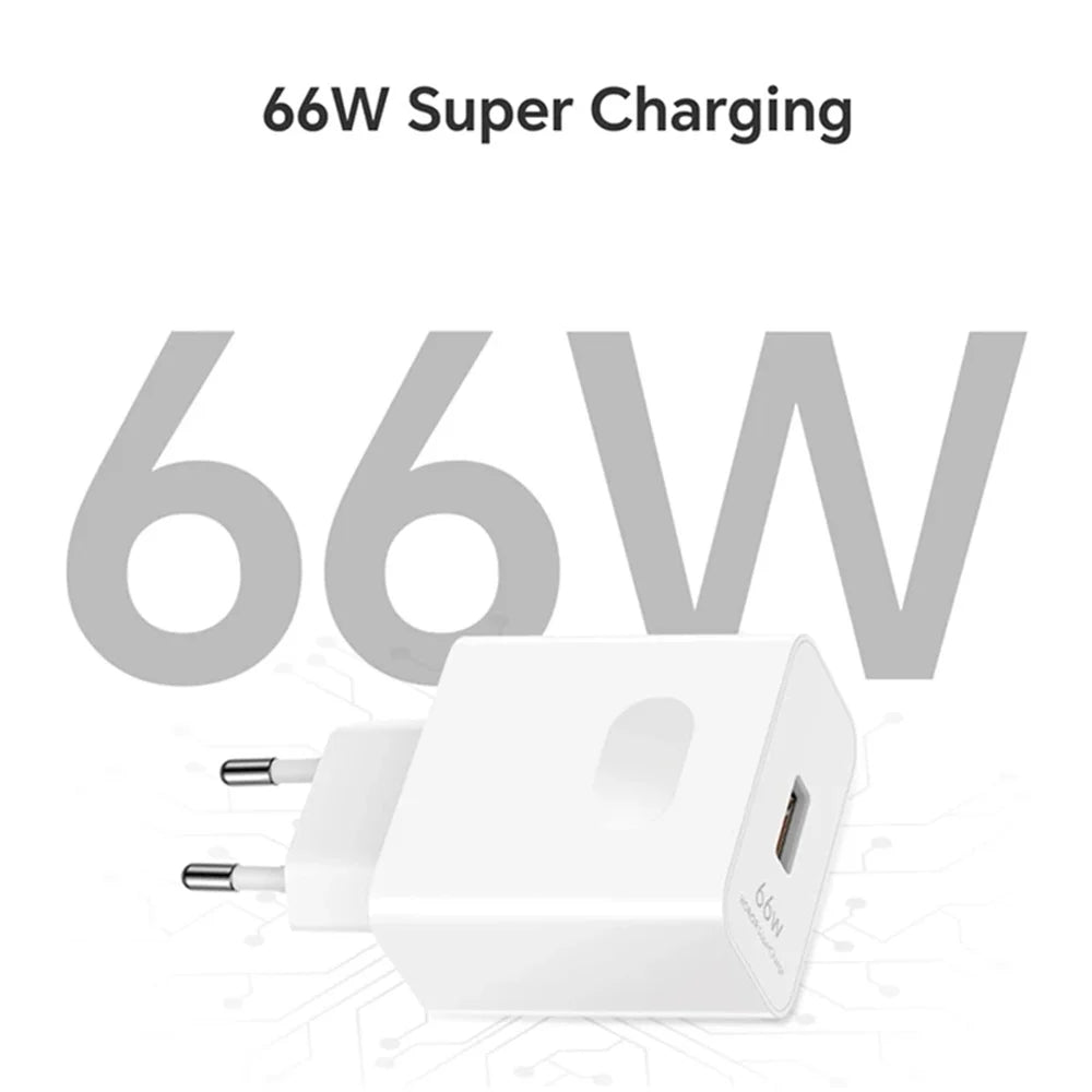USB Fast Charger 66W Fast Charging QC3.0 EU/US Plug Wall Adapter 6A USB To Type C Cable For Huawei Mate 50 60 Nova 10 Honor 100