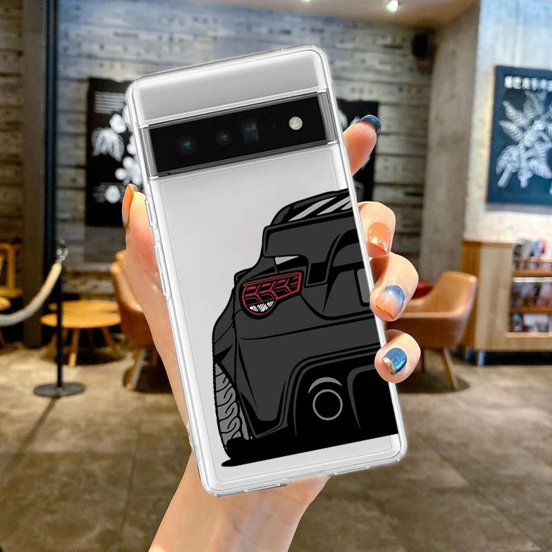 For Google Pixel 10 Pro 10A Phone Case Pixel 9 Pro XL Pixel 8 Pro 9A 8A 7A 7 6A 6 Pro Soft TPU Cover Japan JDM Sports Cars Comic