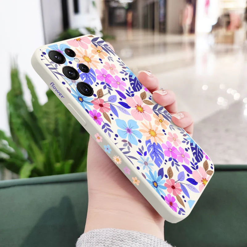 Showy Flowers Phone Case For Samsung Galaxy S25 S24 S23 S22 S21 S20 Ultra Plus FE Note 20 ultra 10 9 Plus Cover