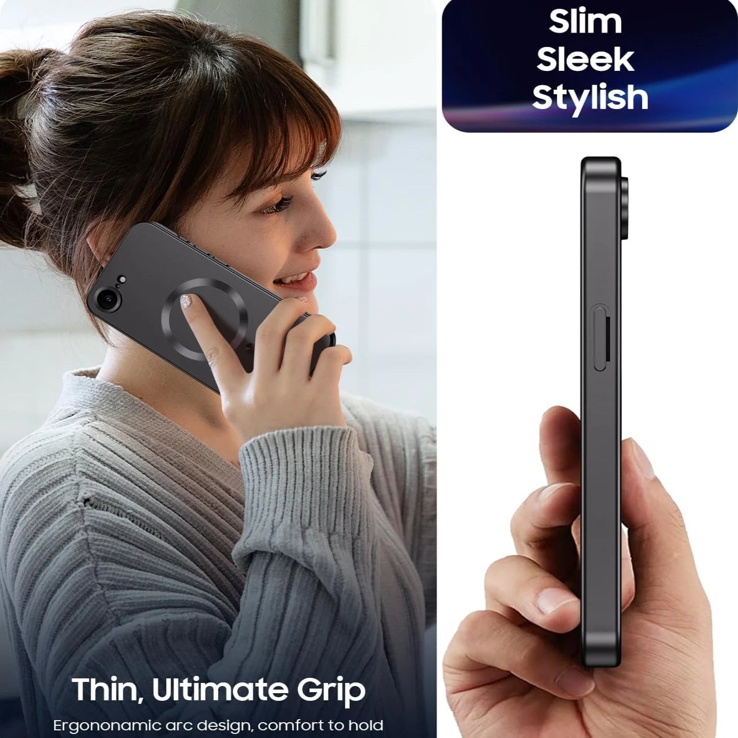 Magnetic for iPhone 17e/16e Phone Case [Compatible with Magnetic ][Built-in Camera Lens Protector] Slim Soft  Bumper Shockproof